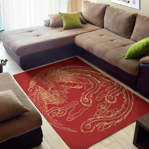 Cool Chinese Phoenix Pattern Background Print Area Rug
