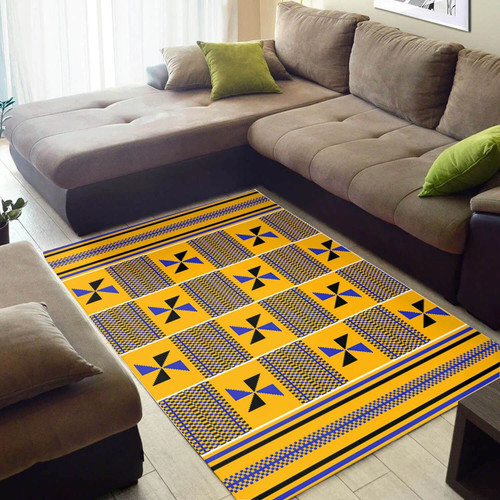 Yellow Vintage Afro American Ethnic Seamless Pattern Area Rug Home Decor