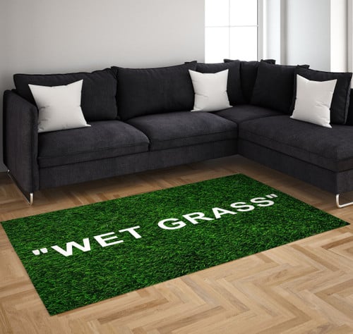 Wet Grass Rug Wet Grass Wet-Grass Rug Green Rug Popular Rug Gift For Him Living Room Rug Custom Rug NonSlip Patterned Rug Area Rug