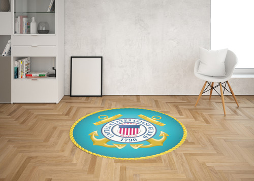 United State Coast Guard Round Mat Round Floor Mat Room Rugs Carpet Outdoor Rug Washable Rugs
