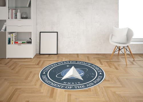 United State Space Force Round Mat Round Floor Mat Room Rugs Carpet Outdoor Rug Washable Rugs