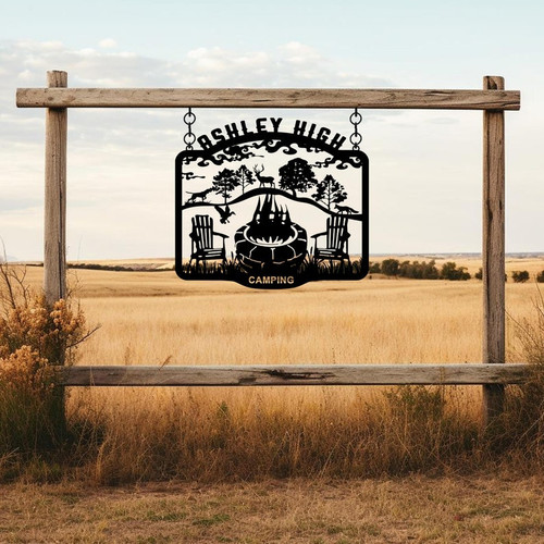 Custom Winter Camp Metal Sign, Personalized Metal Ranch Sign, Unique Christmas Gift, House Garden Metal Decor, Farm Porch Metal Sign