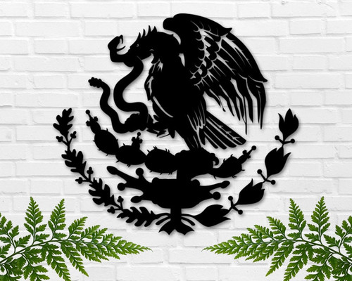 Mexican Coat of Arms Metal Sign, Escudo Nacional de México, Mexico Family Crest Wall Art, Mexican Wall Decor, Escudo Mexicano, Mexican Gift