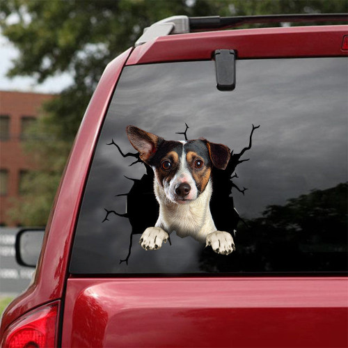 Rat Terrier Crack Sticker For Back Window Wiper Be Cute Vinyl Graphics Memorial Wind Chimes, Headlight Scratch Decal