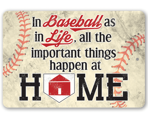Tin In Baseball As In Life Metal Sign Use Indoor Outdoor Baseball Inspired Home Decor