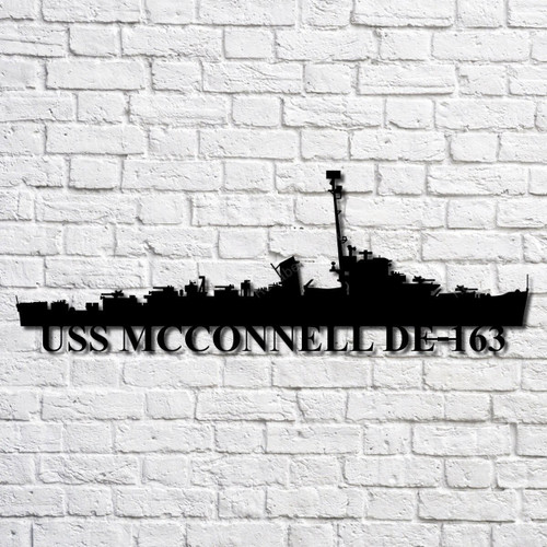 Uss Mcconnell Navy Ship Metal Art, Gift For Navy Veteran, Navy Ships Silhouette Metal Art, Navy Laser Cut Metal Signs