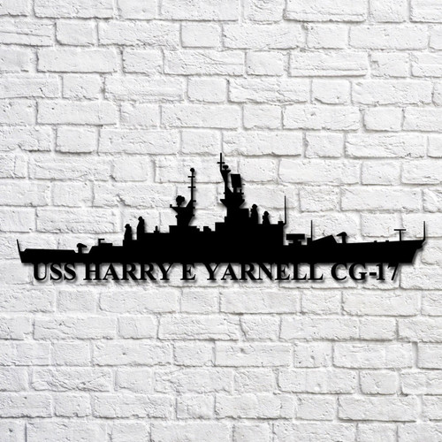 Uss Harry E Yarnell Cg17 Navy Ship Metal Art, Custom Us Navy Ship Cut Metal Sign, Gift For Navy Veteran, Navy Ships Silhouette Metal Art, Navy Laser Cut Metal Signs