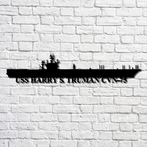 Uss Harry S. Truman (cvn75) Navy Ship Metal Art, Custom Us Navy Ship Cut Metal Sign, Gift For Navy Veteran, Navy Ships Silhouette Metal Art, Navy Laser Cut Metal Signs