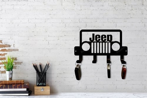 Custom Jeep Keychain Holder Metal, Keychain Holder, Jeep Lovers, Jeep Metal Art, Metal Sign For Jeep Lover, Metal Key Rack, Garage Decor Laser Cut Metal Signs