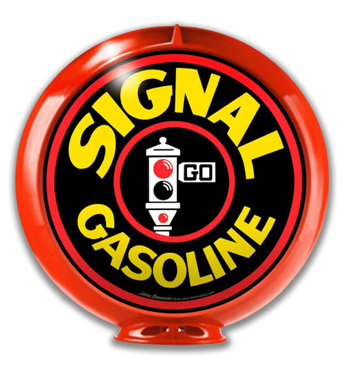 Signal Gas Flat Metal Sign Not A Globe Just Looks Like One - Vintage Style Reproduction Gas Oil Garage Art