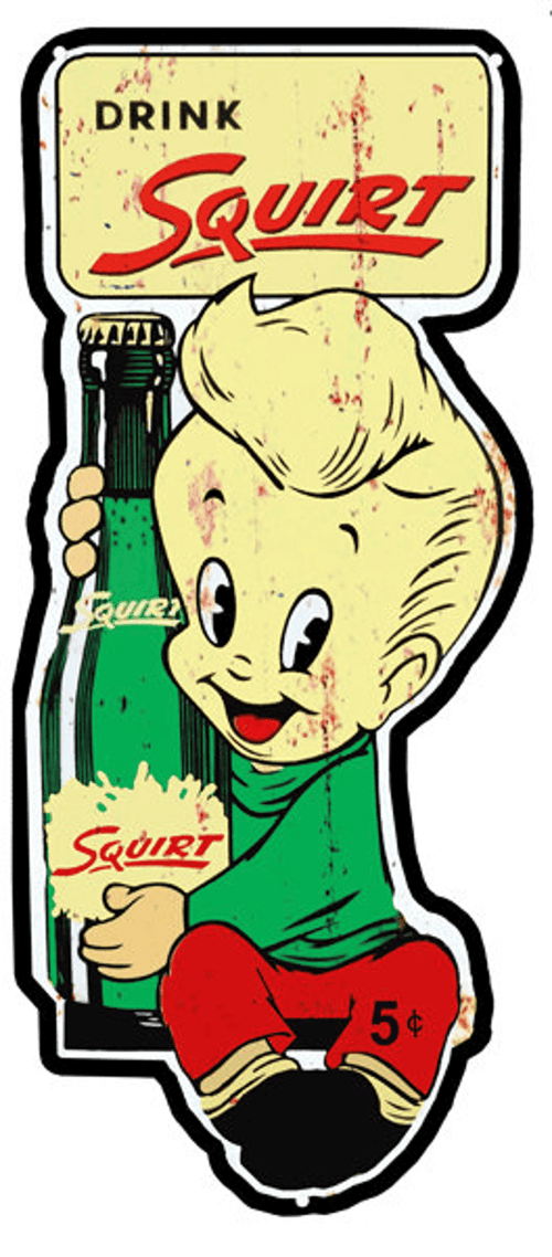 Drink Squirt Cut Out Vintage Metal Sign - Vintage Style Retro Advertising Art Wall Decor