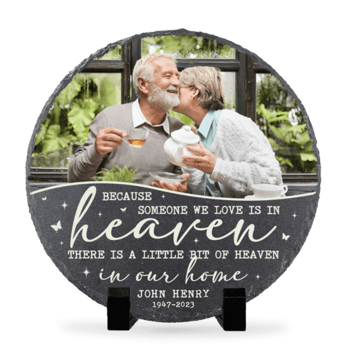 Personalized Memorial Christmas Stone, In Loving Memory Custom Photo Slate, Loss of Loved One Grandparents Grandmother Mom Dad