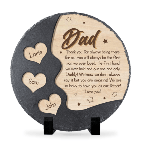 Father Christmas Gift, Children Names On Stone, Gift For Dad From Son Daughter