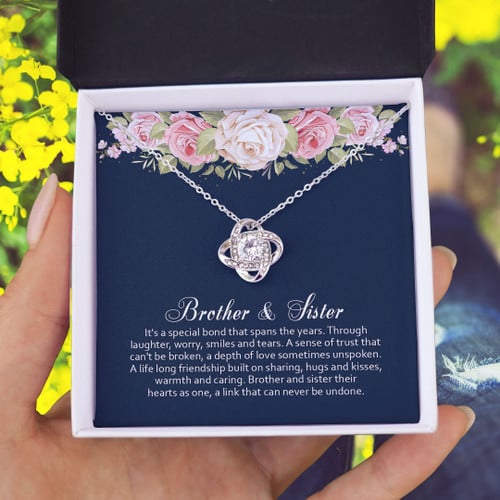 Brother Gift For Sister It's A Special Bond Love Knot Necklace