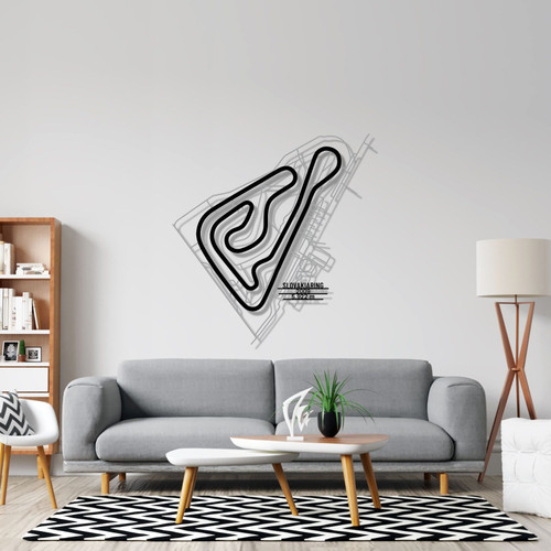 Slovakia Ring Metal Wall Art, Custom Metal Sport Car Silhouette Wall Art - Garage Wall Decor Gift For Him