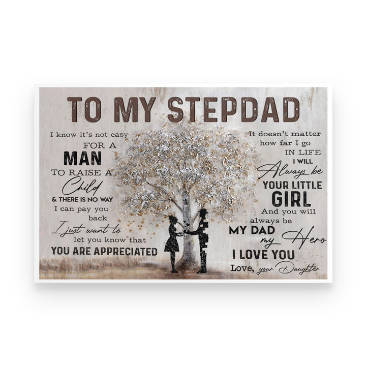 To My Stepdad From Daughter Meaningful Gift For Poster 18x12in