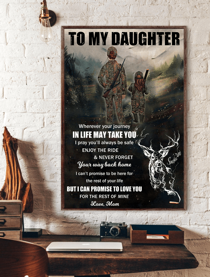 To my daughter deer hunting s painting prints SK1770 PTD Poster Canvas Art, Toptrendygear Framed Matte Canvas Prints