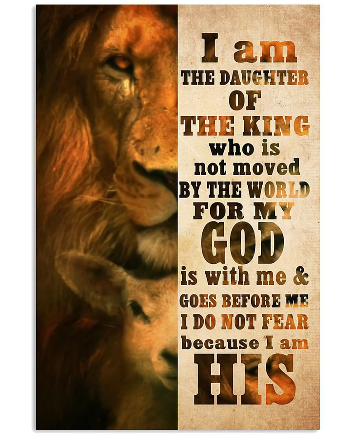 Lion Daughter Of The King Jesus Easter And Wall Decor Visual Art Dad Gifts Mothers Days Mom Father Gift Idea For Home Poster 12x18in
