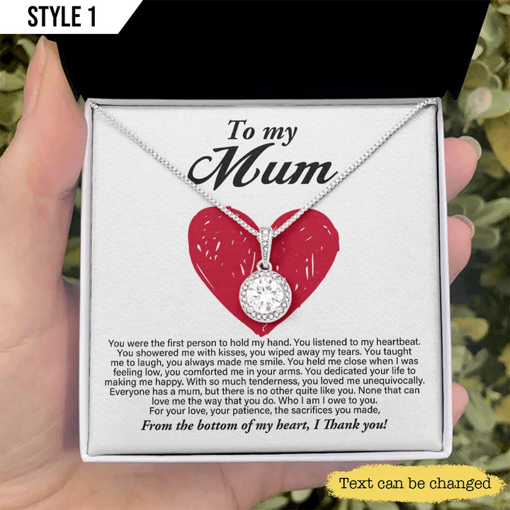 To My Mum Eternal Hope Necklace You Were The First Person To Hold My Hand Personalized Gift For Mum