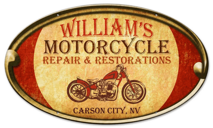 Personalized Motorcycle Repair Sign 24 x 14 inch metal art sign wall decor american made nostalgic vintage style PS