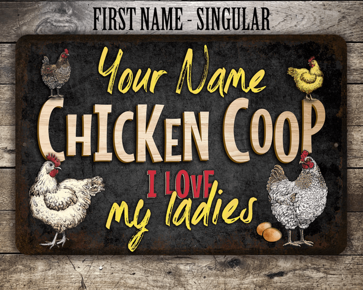 Personalized Chicken Coop Sign We Love Our Ladies Black Vintage Hen House Decor