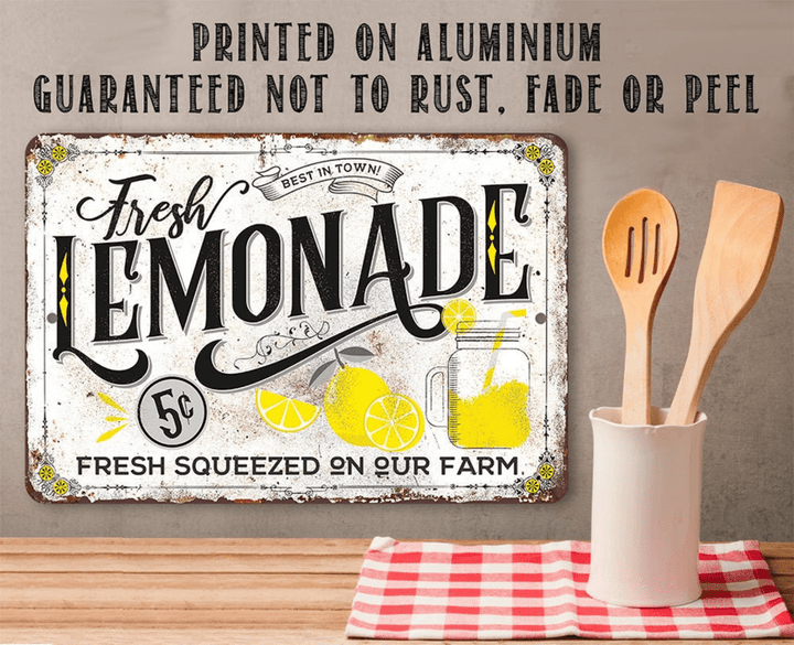 Tin Metal Sign Lemonade Use Indoor Outdoor Great Kitchen and Dining Room Decor