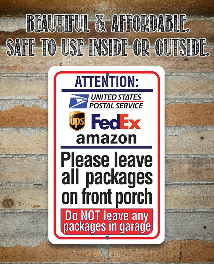 Tin Metal Sign Postal Sign Indoor Outdoor Delivery Area Sign for Home or Office Sign