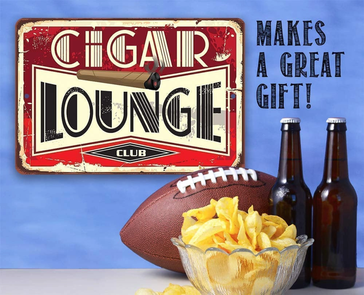 Cigar Lounge Metal Sign Choose Use Indoor or Outdoor Great Gift for Cigar Aficionados and Man Cave Decor