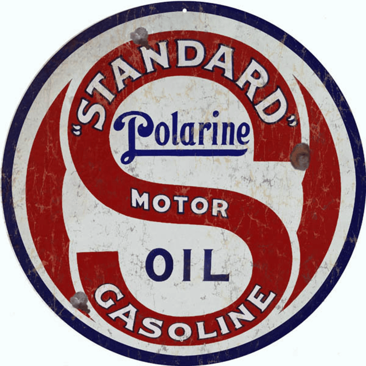 Standard Gasoline Polarine Motor Oil 4 Sizes Aged Style 22 Gauge Metal Sign Vintage Style Retro Reproduction Garage Wall Art RG