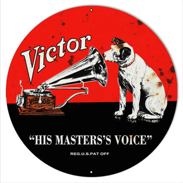 Victor Phonographs His Masters Voice Metal Sign 4 Sizes Aged OR New Style vintage style retro country advertising art wall decor RG