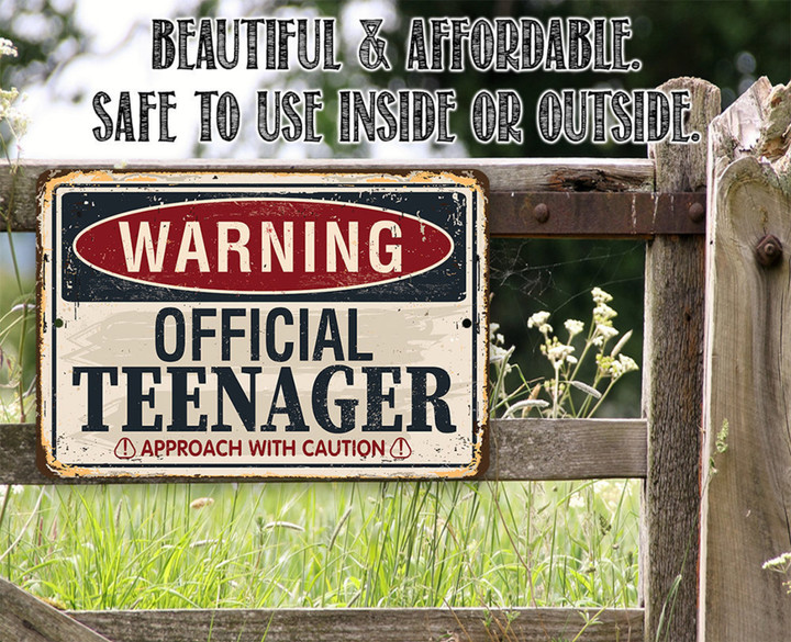 Warning Official Teenager Aluminum Tin Awesome Metal Poster