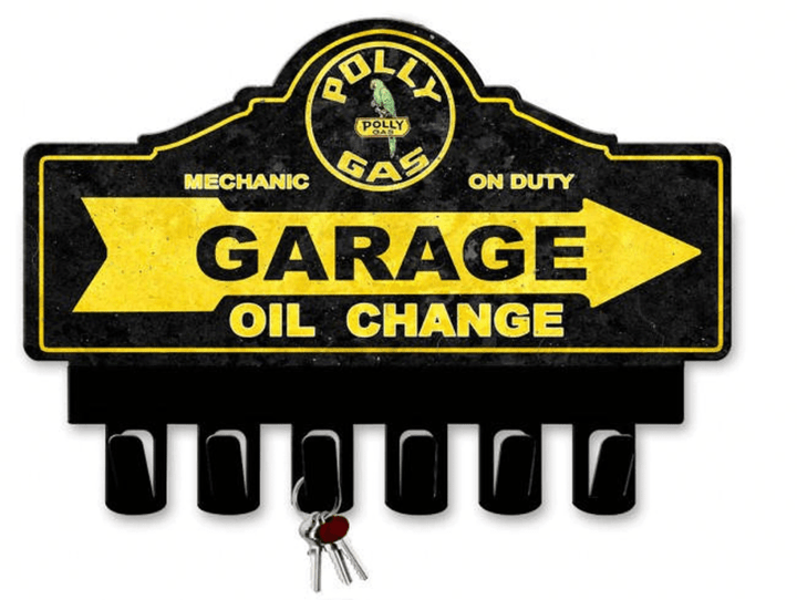 Polly Gasoline Key Hanger Sign x 10&quot; Metal Advertising Vintage Reproduction Gas Oil Garage Art Wall Decor PS738