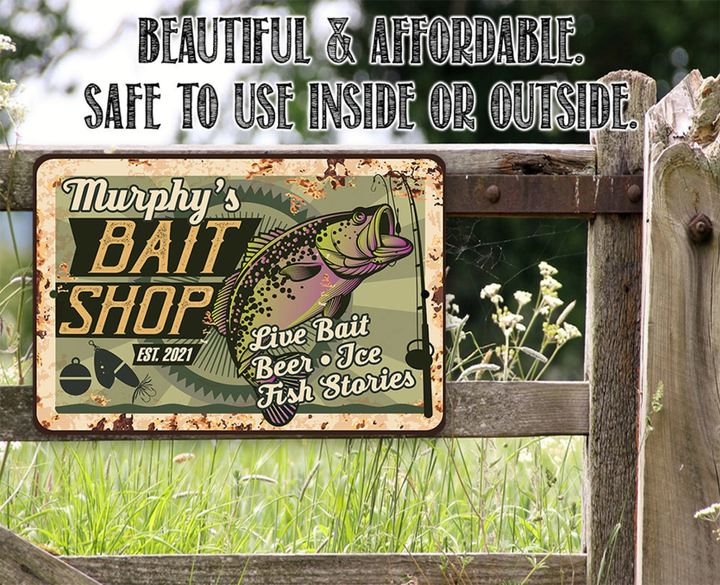 Personalized Bait Shop Metal Sign Aluminum Tin Awesome Metal Poster