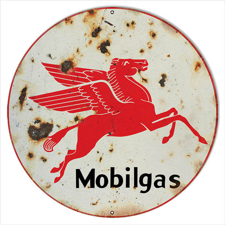 Mobilgas Pegasus Sign Vintage Aged Style OR New Style 4 Sizes 22 Gauge Metal Sign Vintage Style Retro Garage Art RG