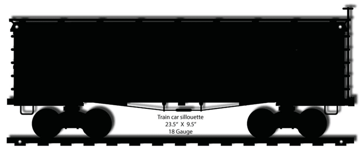 Locomotive Train Freight Car Laser Cut Silhouette Metal Script Art Sign 23.5 x 9.5 Railroad Wall Decor Art RG