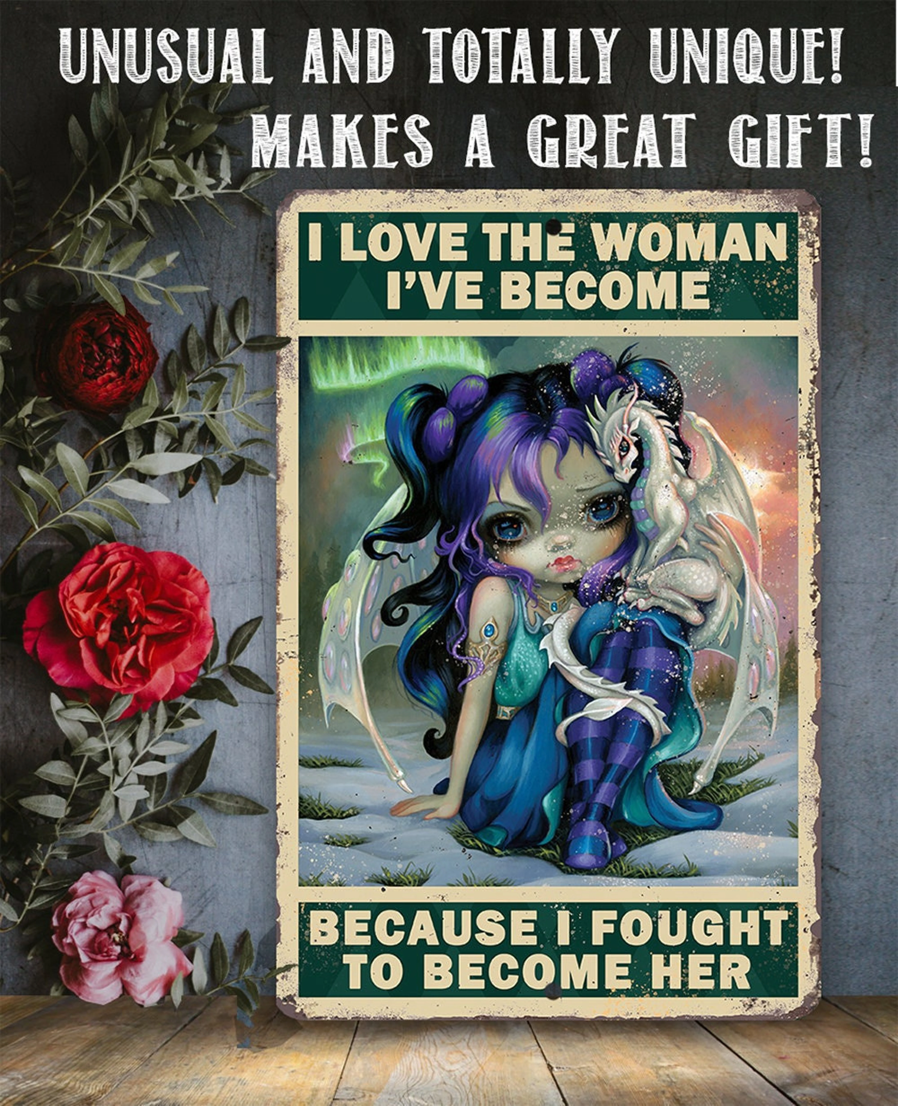 Strangeling I Love The Woman Ive Become Aluminum Tin Awesome Gothic Metal Poster