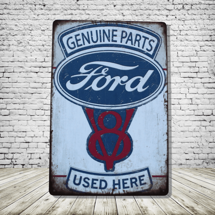 Ford Genuine Parts Vintage Antique Style Collectible Tin Sign Metal Wall Decor Garage Man Cave Game Room Bar Fast Shipping
