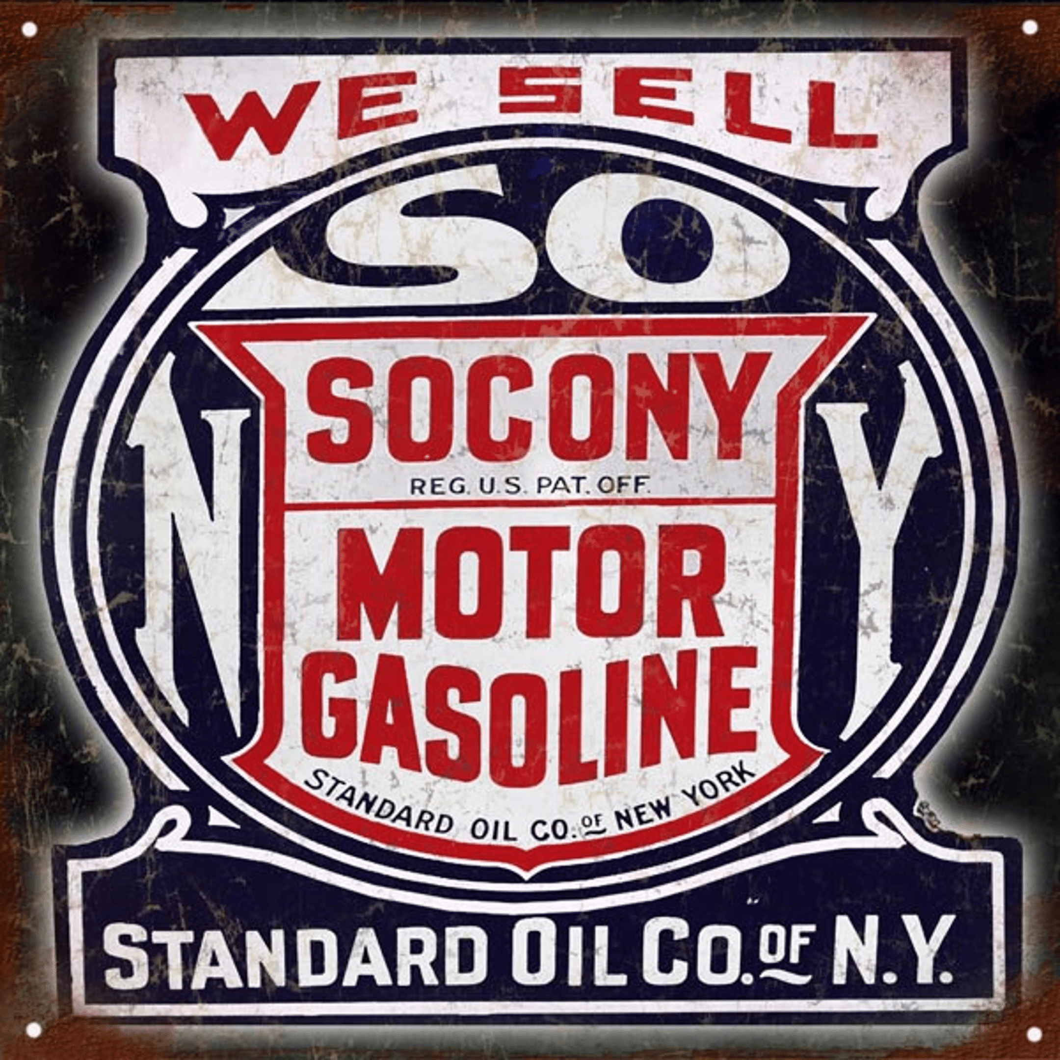 Standard Oil Company Metal Sign Aged Style 12 x 12 inch Square Sign Vintage Style Retro Garage Art RG