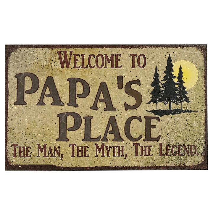 Metal Aluminum Sign Welcome To Papas Place