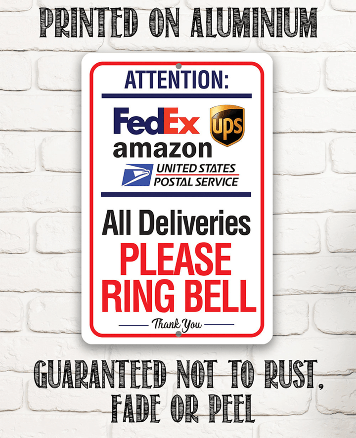 Tin Metal Sign Postal Sign Indoor Outdoor Delivery Area Sign for Home or Office Sign