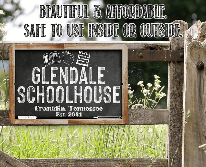 Personalized Schoolhouse Aluminum Tin Awesome Metal Poster