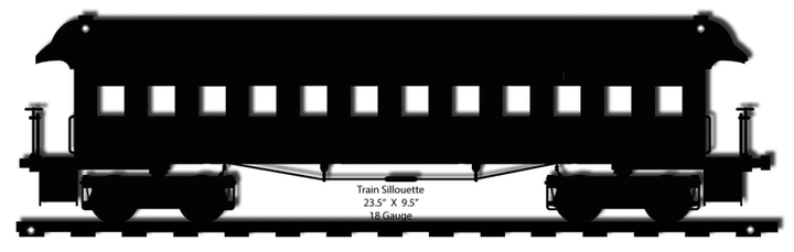 Locomotive Train Passenger Car Laser Cut Silhouette Metal Script Art Sign 23.5 x 6.5.5 Railroad Wall Decor Art RG