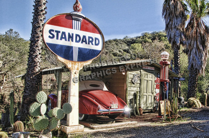 Standard Oil in the Desert by Peter Torres Metal Art Sign Vintage Style Nostalgic Truck Car Gas Oil Garage Art FREE Ship PT 64 GR