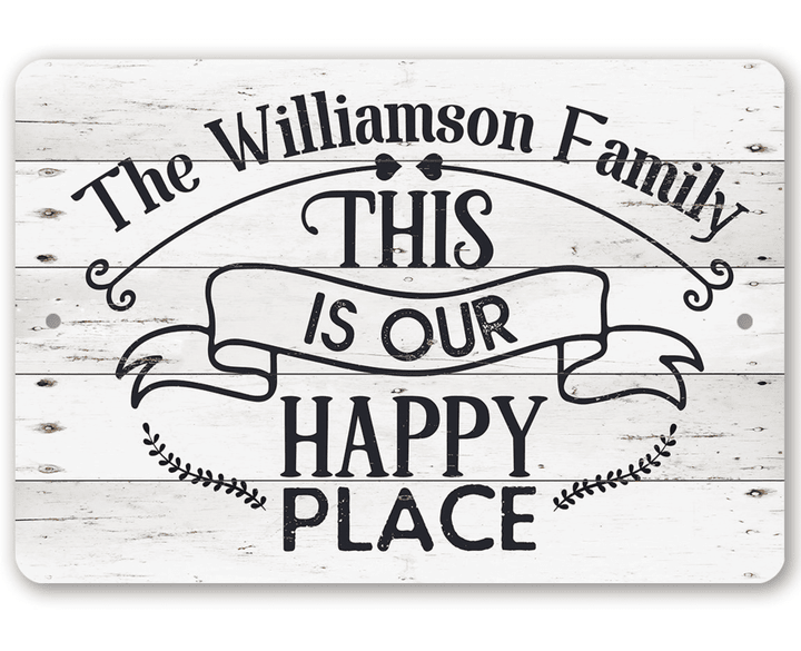 Personalized Our Happy Place Metal Sign Tin &quot; &quot; Use Indoor Outdoor Living Room Decor