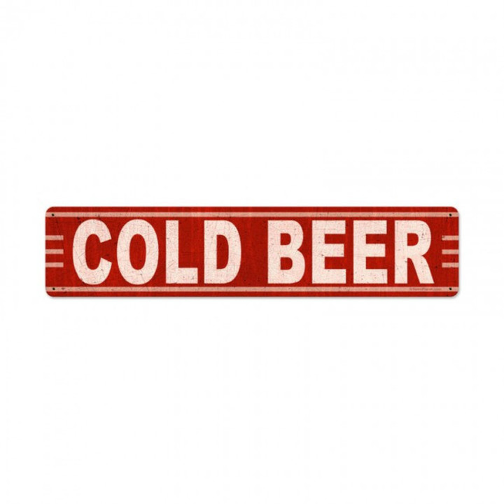 Cold Beer Retro Planet Marquis advertising metal sign vintage style home decor wall art rpc