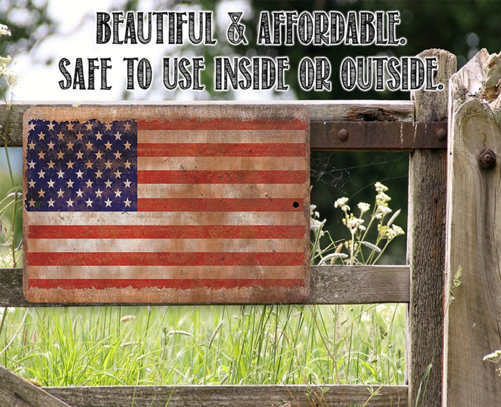 American Flag Metal Sign Choose Indoor or Outdoor Makes a Great Gift and Decor for Military and Veterans