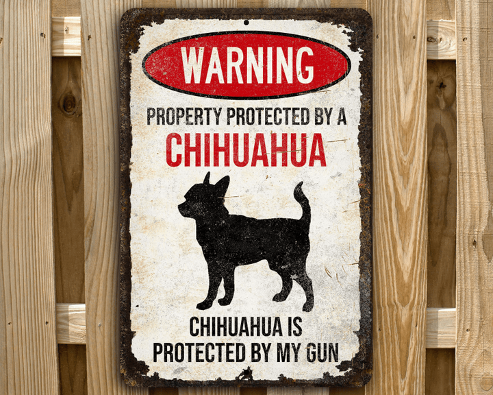 Chihuahua Sign | Beware of Dog Aluminum Sign | Funny Chihuahua Decor | Chihuahua Lovers Gift