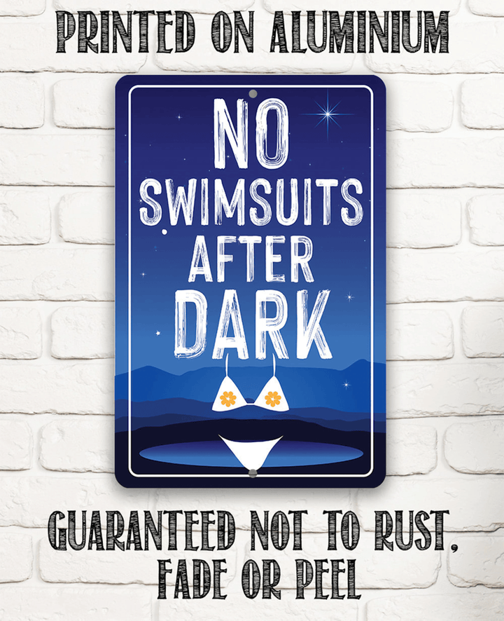 No Swimsuits Aluminum Tin Awesome Metal Poster