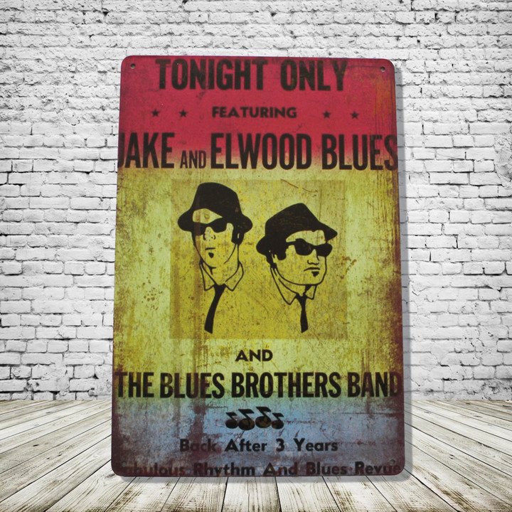 The Blues Brothers Antique Style Collectible Tin Sign Metal Wall Decor Garage Man Cave Game Room Bar Fast Shipping