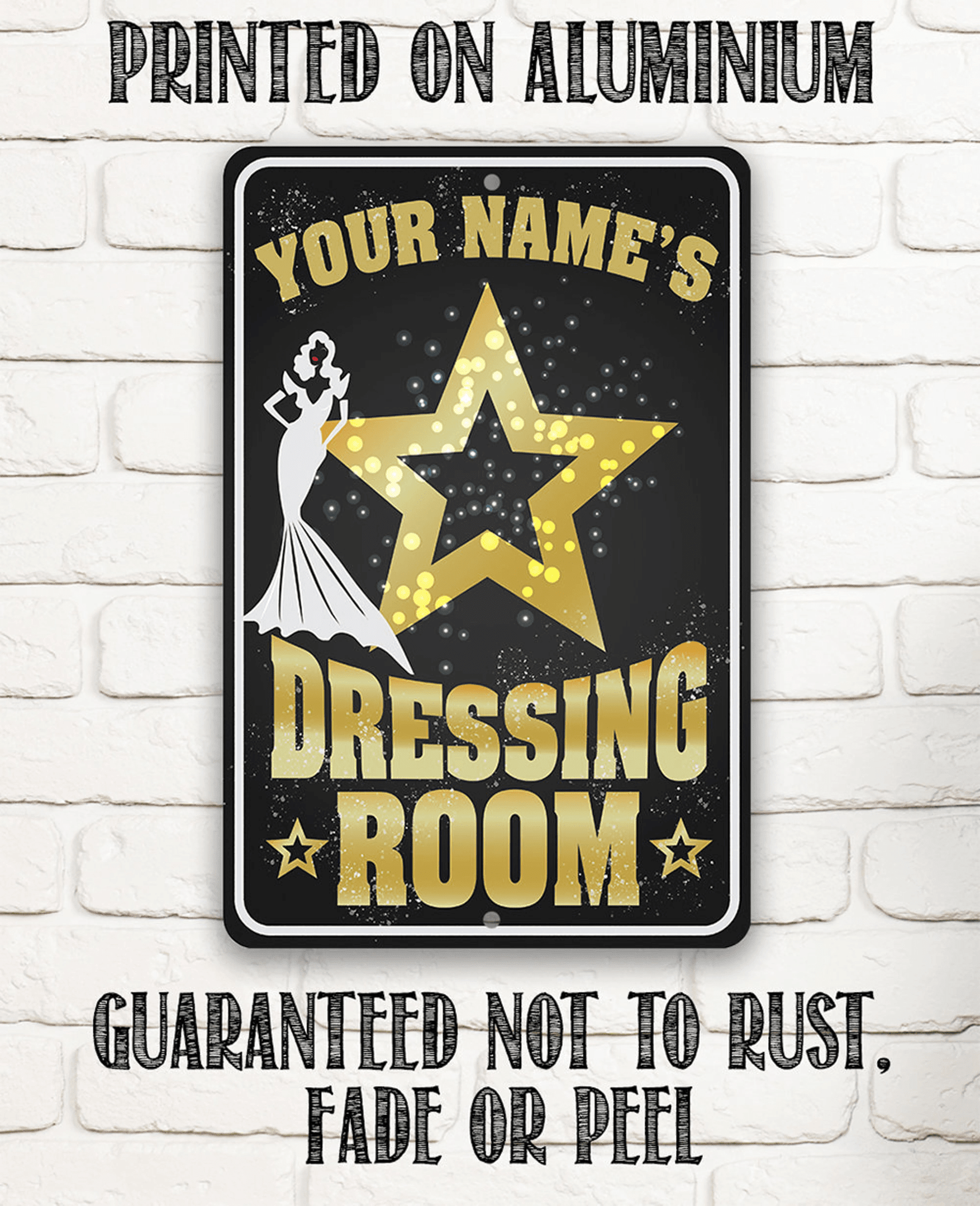Tin Personalized Dressing Room Metal Sign 8&quot; x12&quot; or 12&quot;x18&quot; Use Indoor Outdoor Great Gift and Decor